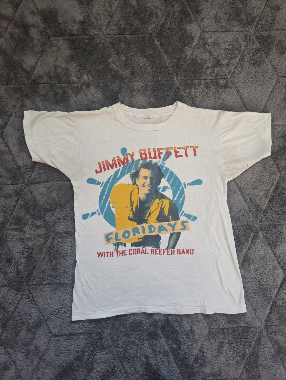 VTG Jimmy Buffett Coral Reefer Band Floridays white t-shirt